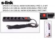 S-LINK SPGI5+1-B-10B 5Lİ AKIM KOR,PRİZ